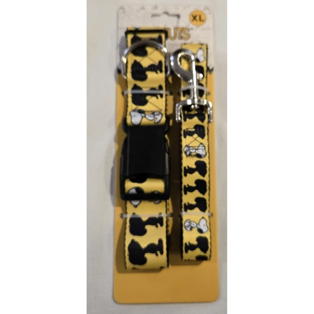 NWT Peanuts Snoopy  5 foot Leash And Adjustable Collar  Size XL Charlie‎ Brown